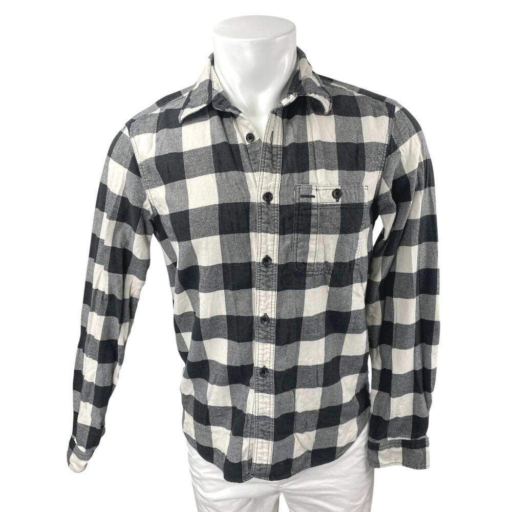 Gap Men's Black White Gingham Check Long Sleeve Button Down Shirt Top Size S